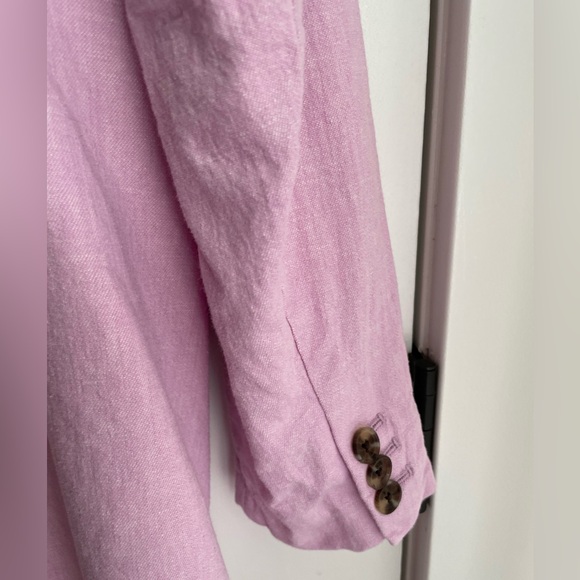 Banana Republic Cotton/Linen Suit Jacket in Pink sz 10 - Picture 5 of 7
